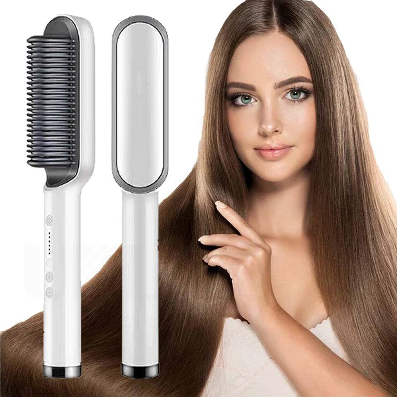 Escova De Cabelo Elétrica Pente De Aquecimento Para Alisador bivolt 🥰🥰.