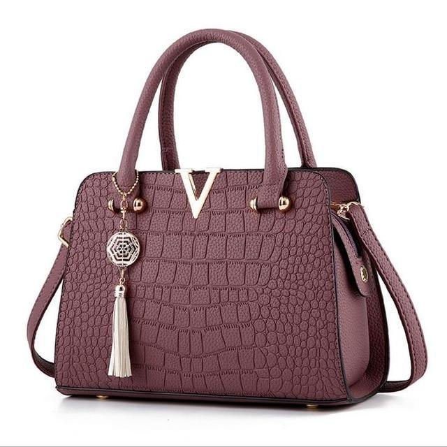 Bolsa de Couro Crocodile - Frete Gratis